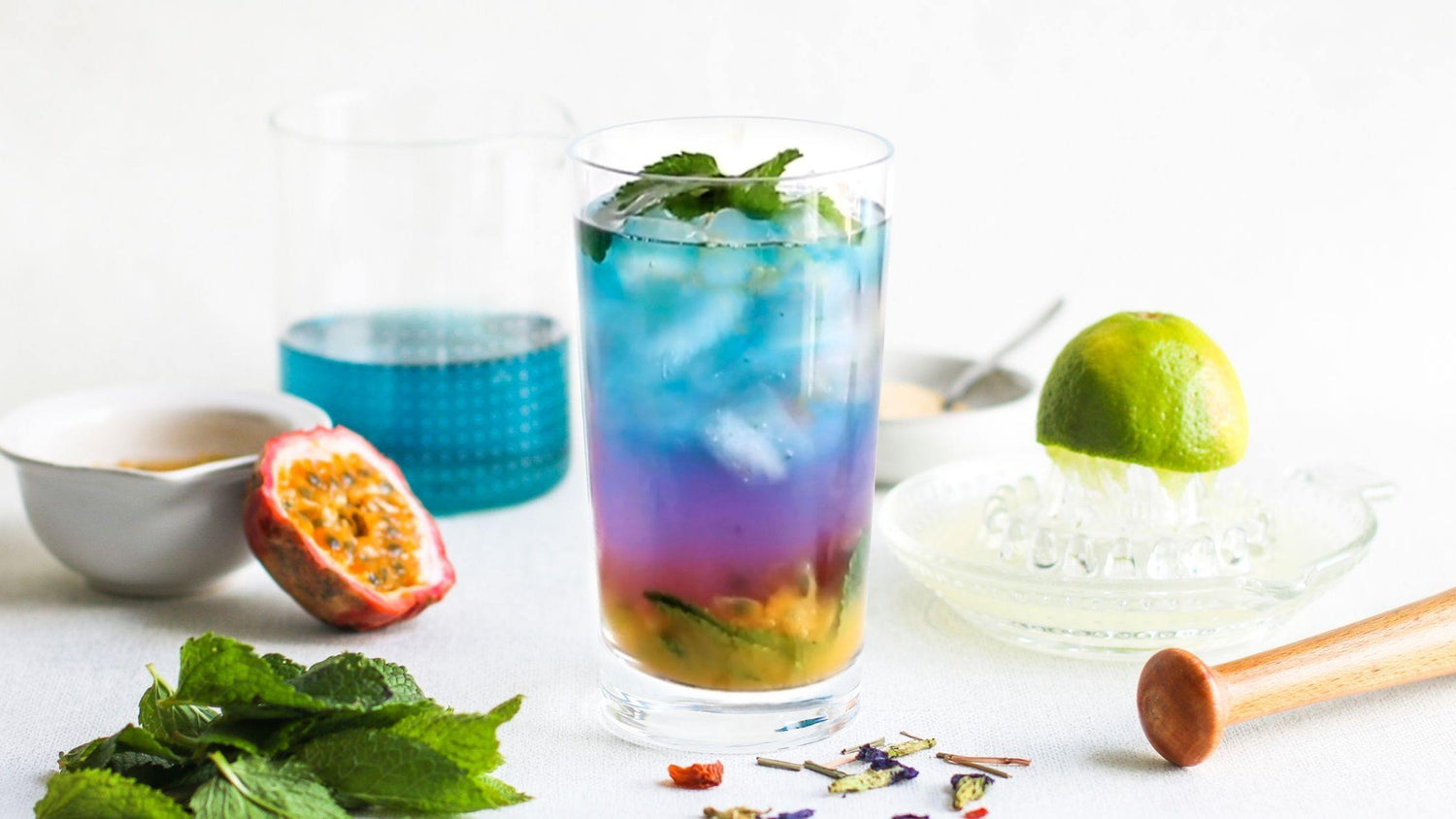 Mocktail fruit de la passion, citron & Butterfly Pea - Namsaa Infusions